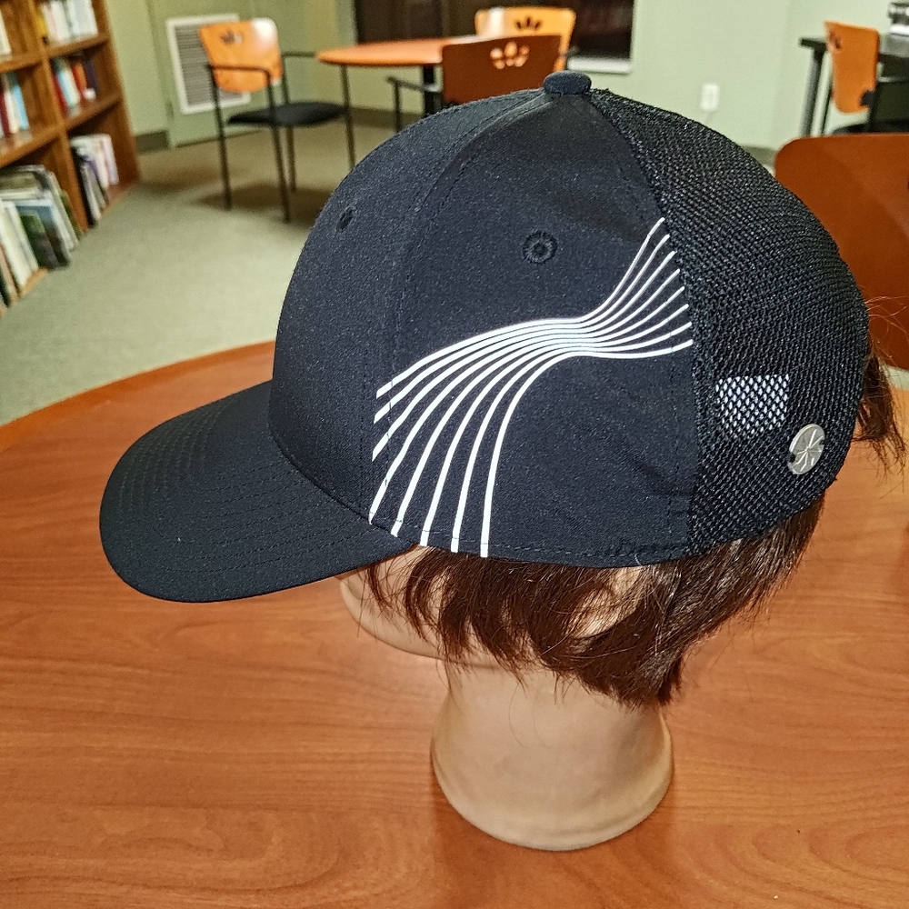 Athleta Performance Reflective Wavy Lines Strap-On Hat Cap Os View 3